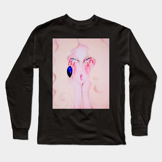 PINK SEVENTIES FASHION MAKE UP POSTER Long Sleeve T-Shirt by jacquline8689